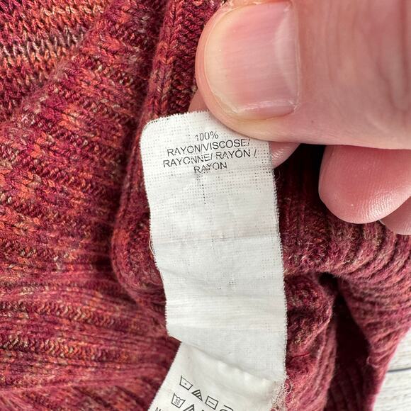 Lucky Brand Boat Neck Stretch Pullover Sweater Womens Medium Red Rust - Picture 8 of 11